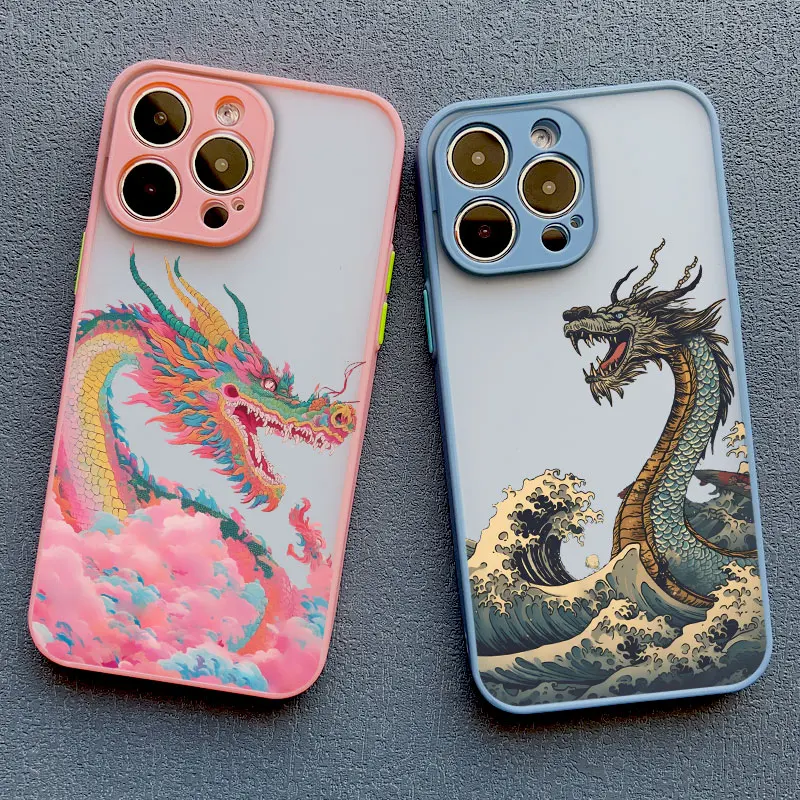 Luxury Fashion East Dragon Sea Wave INS Phone Case Cover