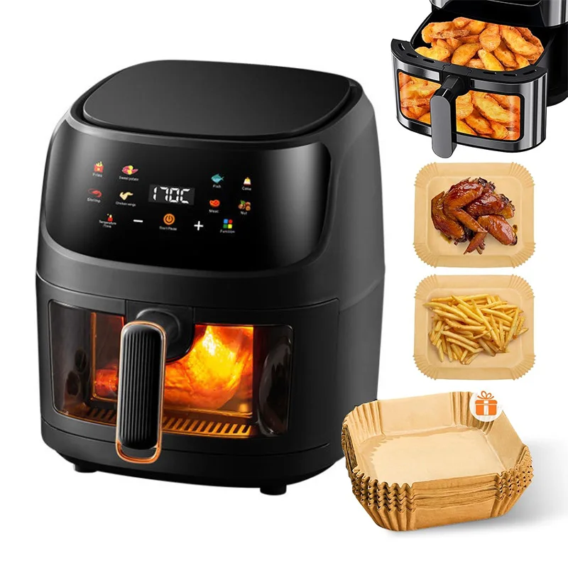 220V Air Fryer 8L Family Size Nonstick Digital Air Fryer Oven Large Capacity Multifunctional Home Visual Electric