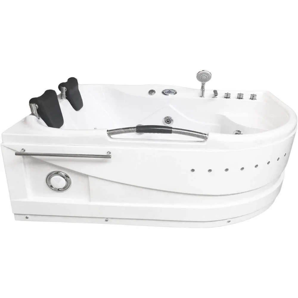 Bathtub, Whirlpool Massage Hydrotherapy Bathtub Hot Tub 2 Person with Heater 6
