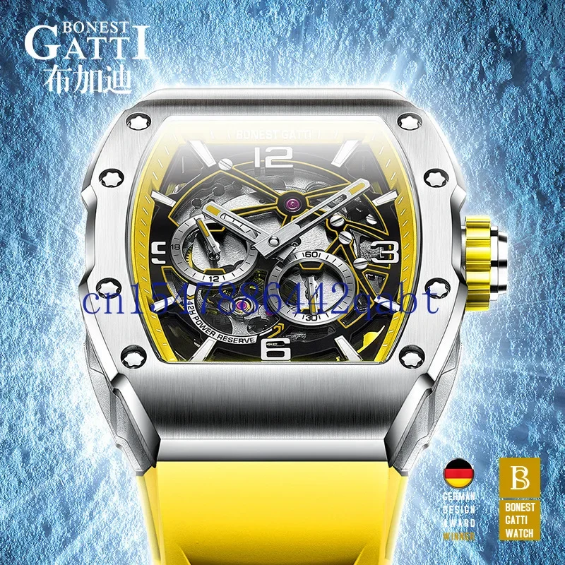 BONEST GATTI watch German craftsmanship double-sided hollow fully automatic mechanical watch
