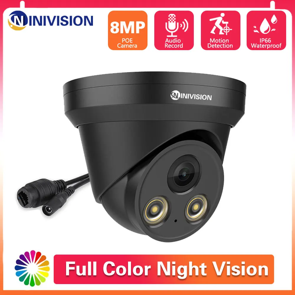 Ultra HD 4K 8MP CCTV PoE IP Camera Security Street Outdoor Indoor Micro Double Light Human Detection Color Full Night Vision Cam new split cut jeans embroidery micro seal soft light blue cat whiskey high street fashion high elasticity