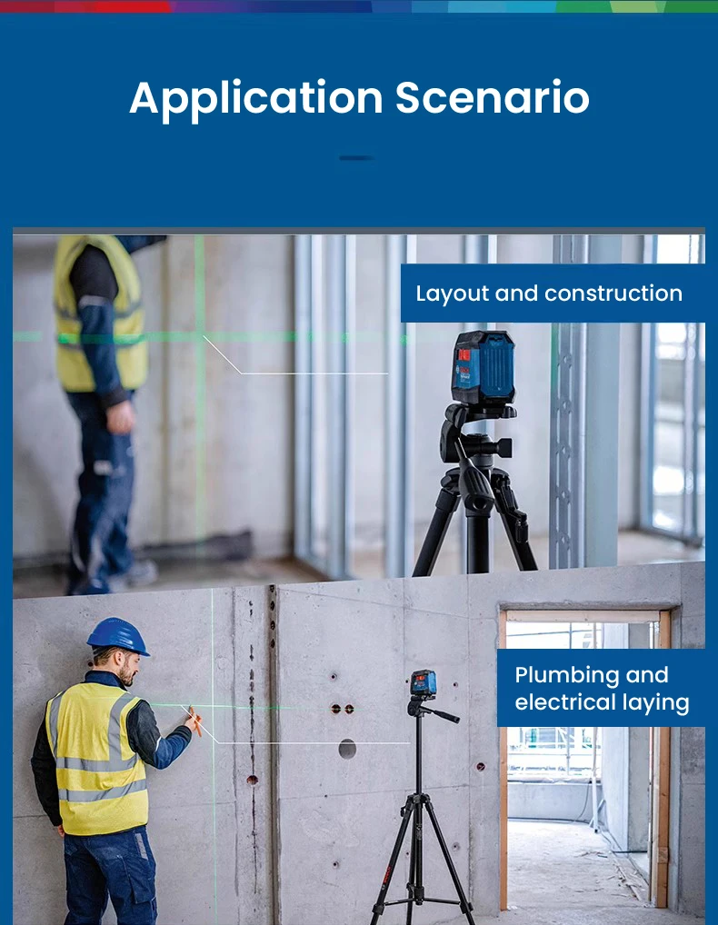 Description Picture 4 of itemBosch GLL 50 G Green Laser Level 2-Line 15m Self-Adjusting Level and Vertical Cross Professional Laser Levels Measurement Tool