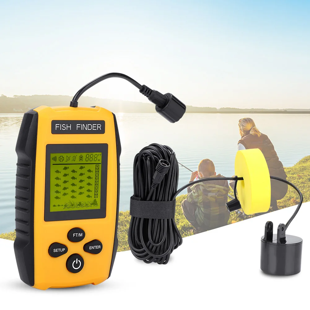 LCD Fish Finder Portable Fishfinder Sonar Fish Finder 100M Portable LCD with Sonar Sensor Fishing Accessory TL88E