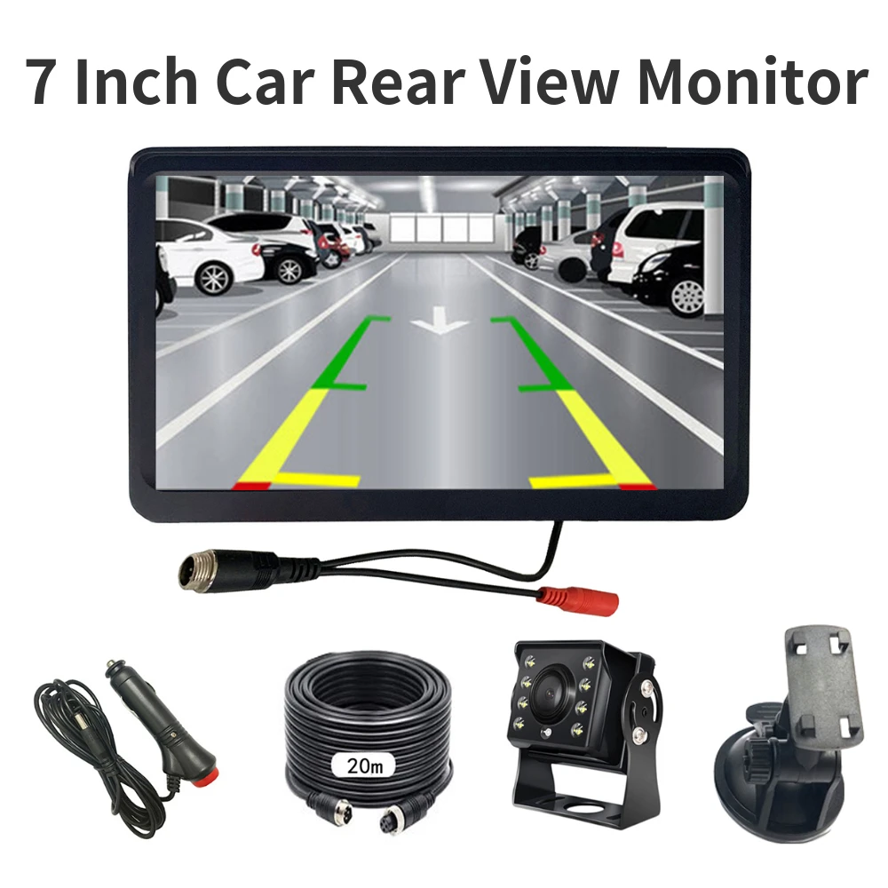 

7 inch TFT LCD Car Display Monitor HD with Car Reverse Camera Rear View Display 1024X600 Display Screen Parking Security Monitor