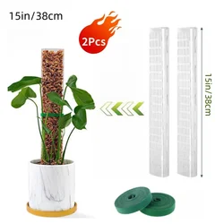 Expandable Indoor Plant Support Moss Poles - Set of 2/4/6 for Climbing and Potted Plants (15in  2Pcs -2 straps)
