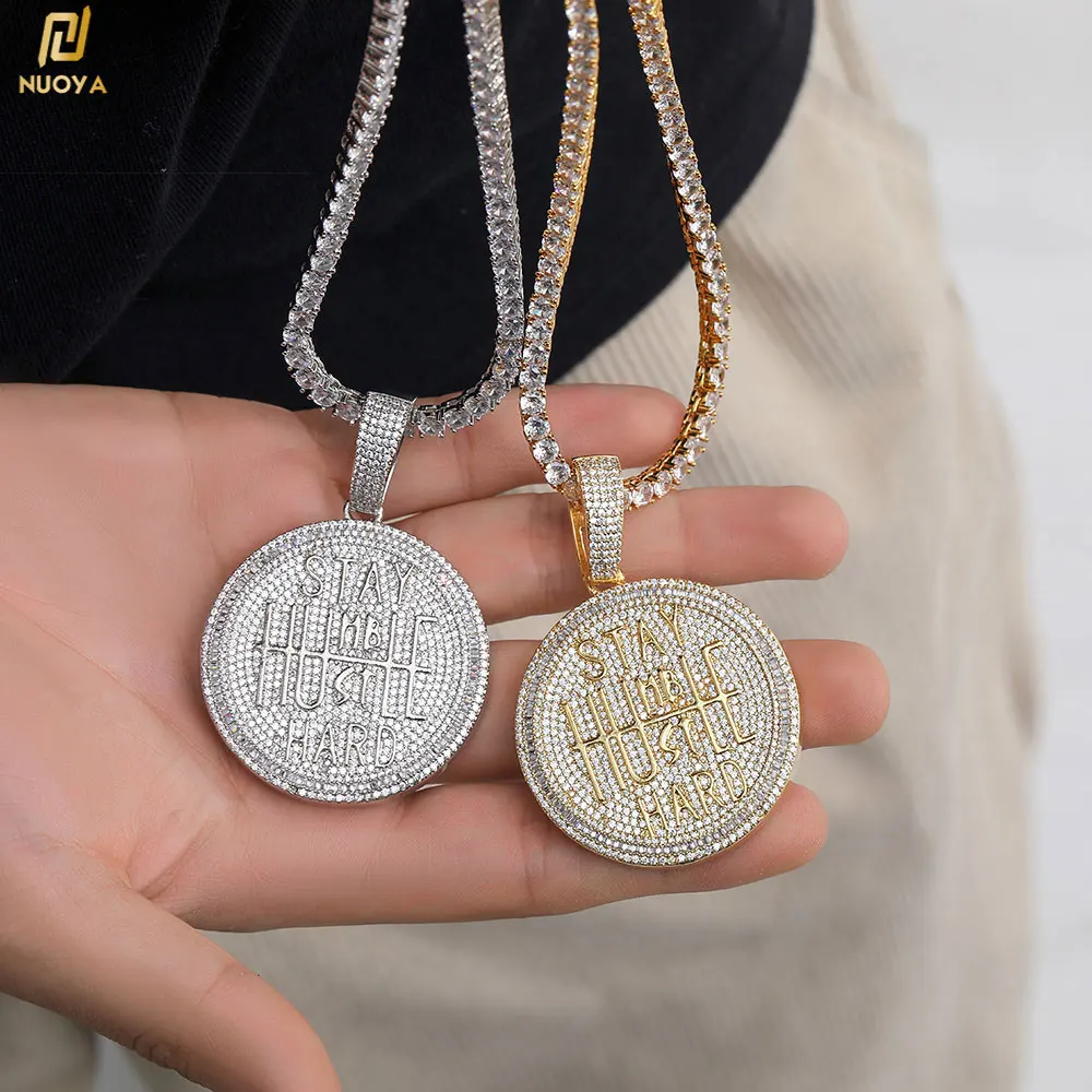 Personalized Custom Letter Pendant Hip Hop High Quality Round Full Pave CZ Stone FREE Custom Name LOGO Pendant Free Shipping 20$