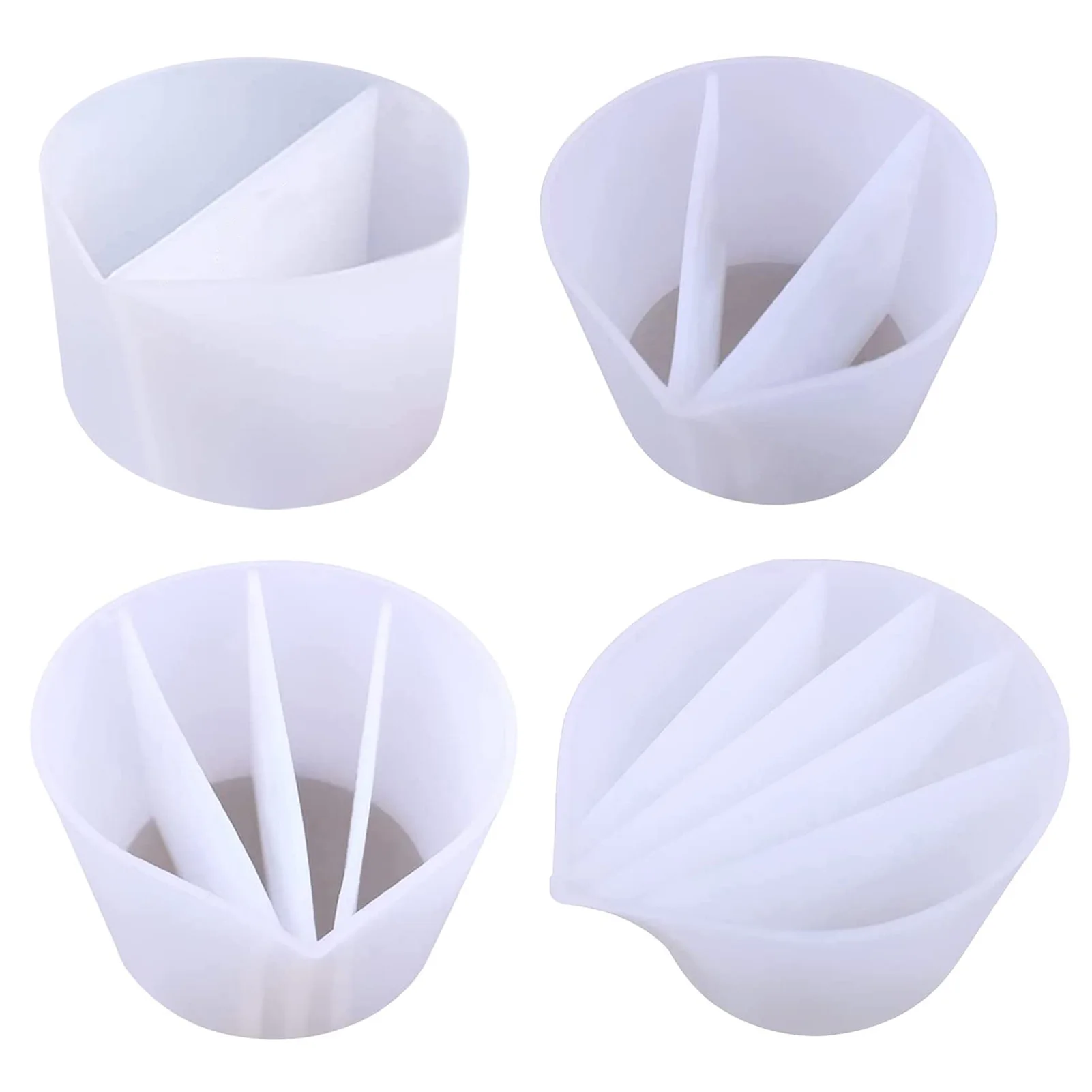 Clear Silicone Epoxy Resin Mixing Cups Dividers Pouring Split Cups Paint Pour Cup For Fluid Art Drawing DIY Making Acrylic Paint