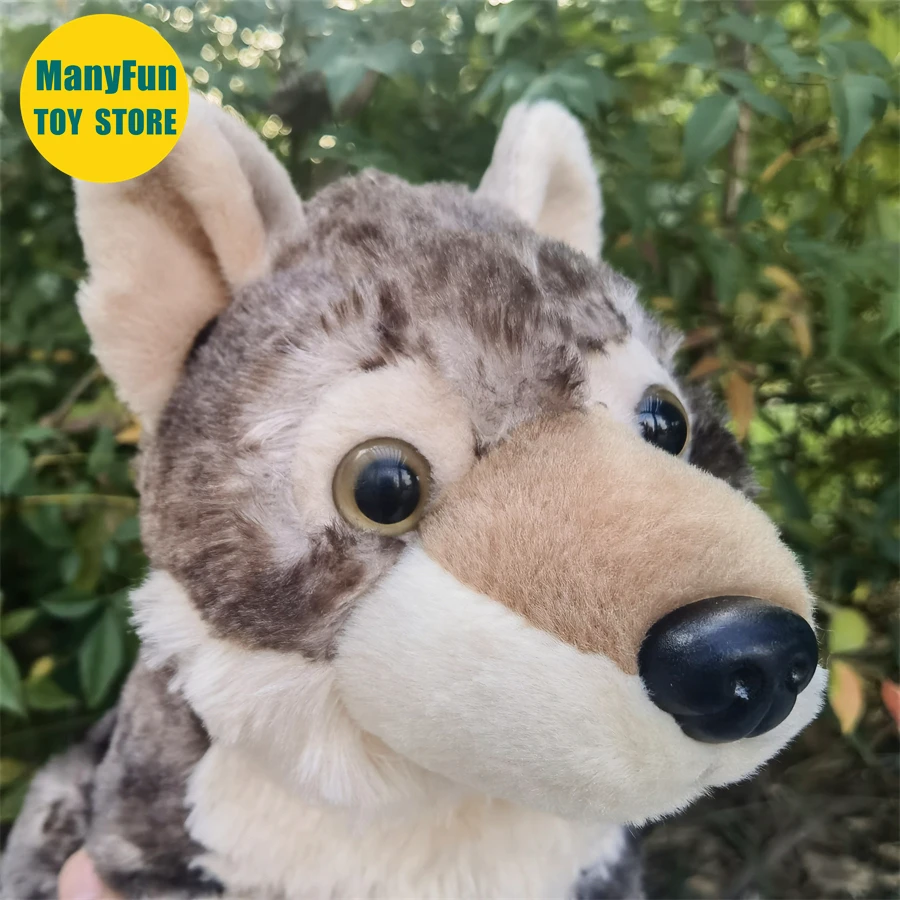 Grey Wolf Plush Toy Lobos High Fidelity Coyote Plushie Wolf Peluche Lifelike Stuffed Animals Simulation Doll Kawai Toy Gifts Kid 4