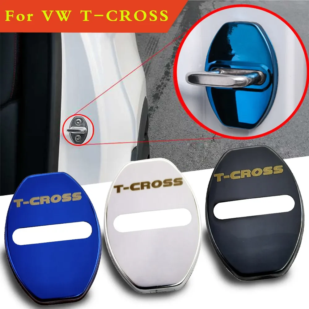 4Pcs Car Door Lock Car Sticker Cover Protect Buckle Cover Accessori Per Auto Per T-Cross R R-Line Tcross Rline