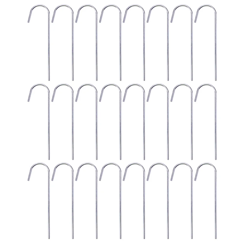 

24 Pcs Semicircle Stake Football Frame Fixing Stakes Metal Tent Ground Nails Travel Accessories Pegs Camping Steel Convenient