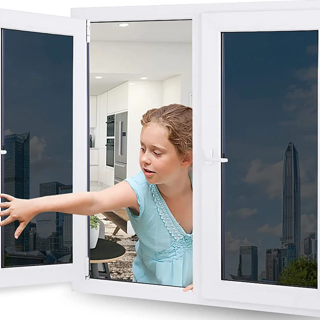 Pellicola oscurante per finestre di casa pellicola per la Privacy della  finestra che riduce il calore adesivo riflettente Anti UV per finestre  rimovibile nero-argento - AliExpress