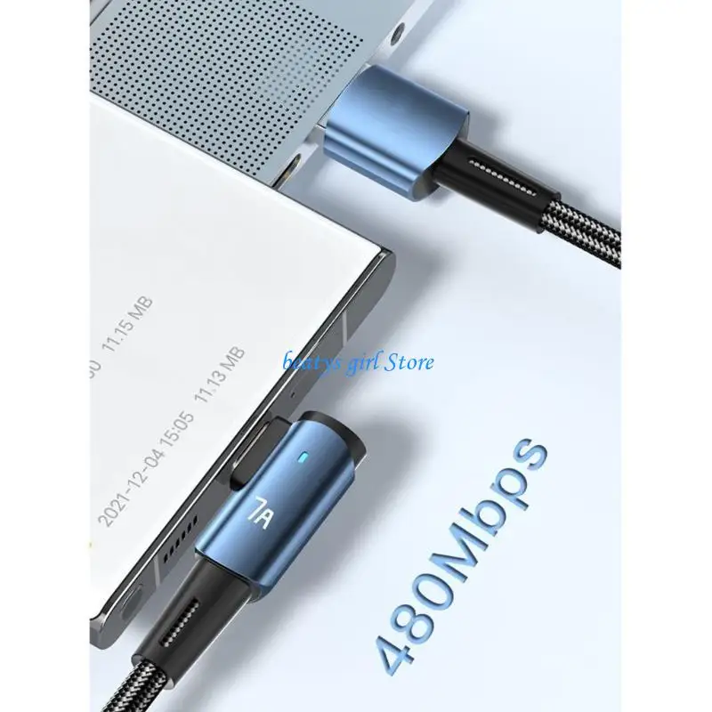 C7AB USB A USB C 전화 충전기 코드 고속 충전 케이블 나일론 편조 코드