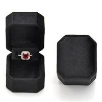TAIMY Mini Black Velvet Ring Box Personalized Jewelry Case Custom Logo Marry Me Ring Box Marry Engagement Ring Box Jewelry Case