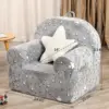 Little Star Kids Sofa with Star Throw Pillow, High Back Toddler Chair Glow in The Dark for Boys and Girls, Grey 3