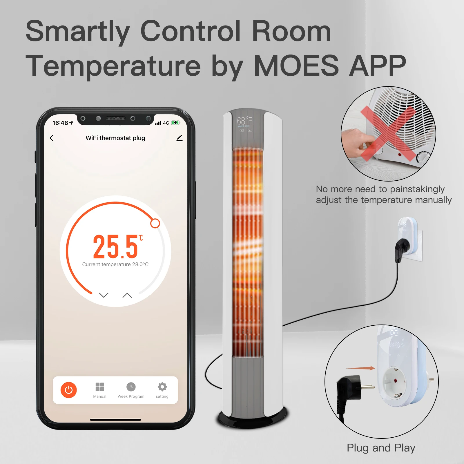 Prise connectée WiFi thermostat - AMB10002 - Ambiance