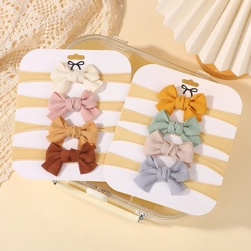 3 Teile/satz Baumwolle Baby Bögen Stirnbänder für Mädchen Neugeborenen Schützen Elastische Nylon Druck Hairband Kinder Kleinkind Haar Zubehör – Detail 3