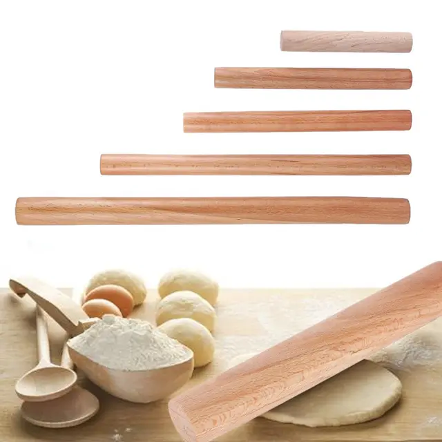 Durable Wooden Rolling Pin Fondant Cake Decoration Household Dough Roller Cooking Pastry Baking Tool Kitchen Accessories 2