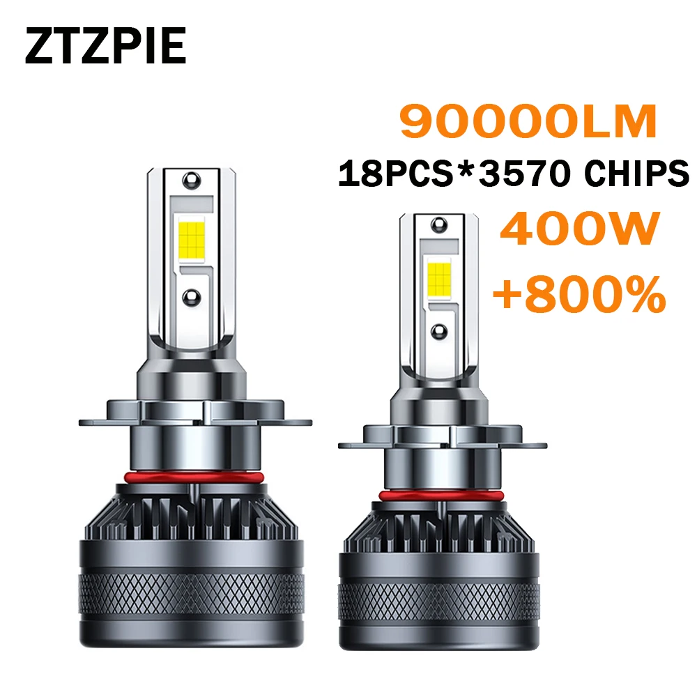 

ZTZPIE 12V 6500k H1 H3 H4 H7 H11 9005HB3 9006 HB4 Светодиодная лампа CSP 3570 Автомобильная фара противотуманная светильник Высокая мощность 360W 90000LM