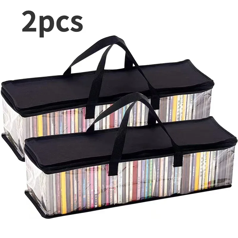 Books Zip Portable Desk Organizer Toy Clothes Large DVD Storage Bags Big Clear Pouch Home Office Organization Clothes Storage