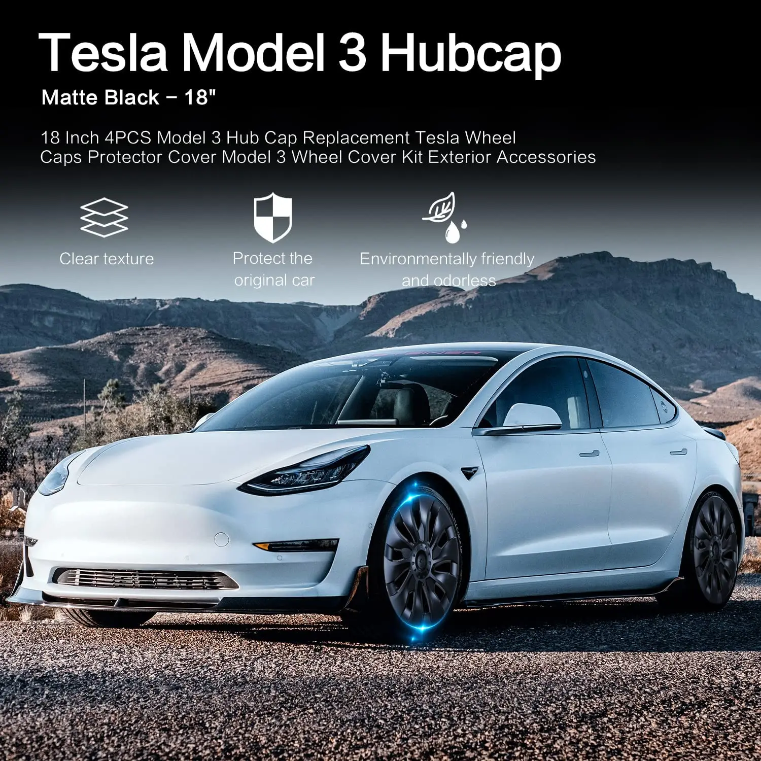 For Tesla Model 18 Inch Performance Wheel Covers 4PCS Custom Aero Hub Cap  2018-2022 2023 Car Full Cover HubCap WheelCap AliExpress