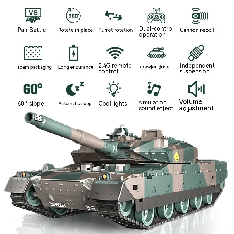 Rc Tank Military War Battle United States M1 Leopard 2 Remote Control Toy Car Tactical Model Electronic Toys For Boys Children 4