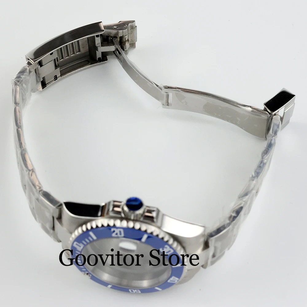 40mm NH35 Case with polish oyster strap Slide Buckle For submariner nh35 nh36 Movement waterproof Sapphire Glass watch case