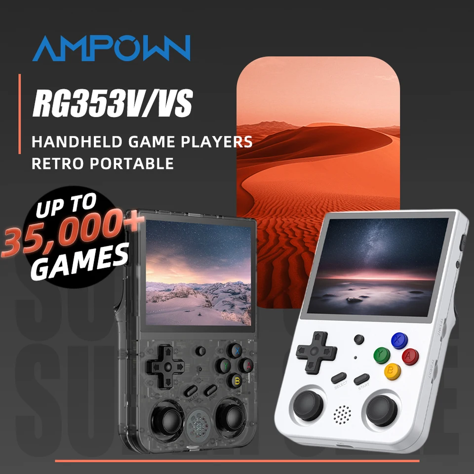 Ampown-anbernic rg353v/vsハンドヘルドゲームプレーヤー、2.8インチ