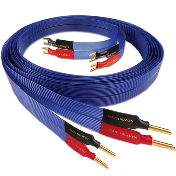 Nordost-블루 헤븐 스피커 케이블, 하이파이 오디오 애호가용 실버 도금 OFC 라우드 스피커 와이어 플랫 앰프 DVD CD