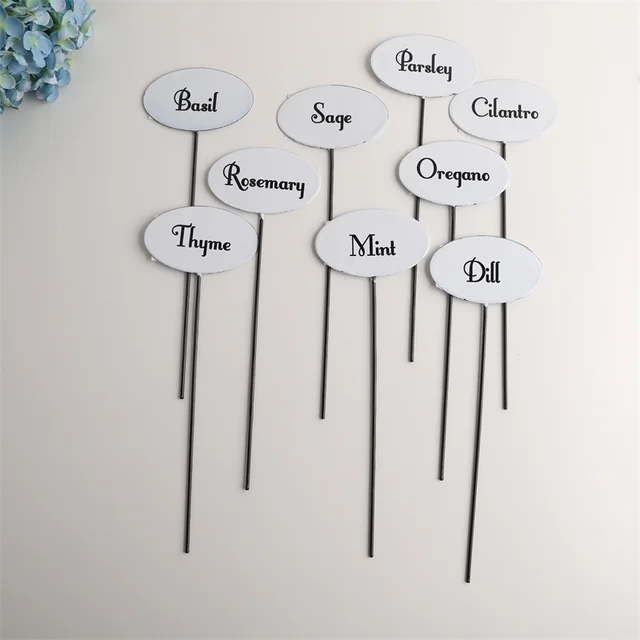 Fehér Zománc Gyógynövény Címkék Kerti Jel Jardinage Potager Plant Kertészeti Ajándékok