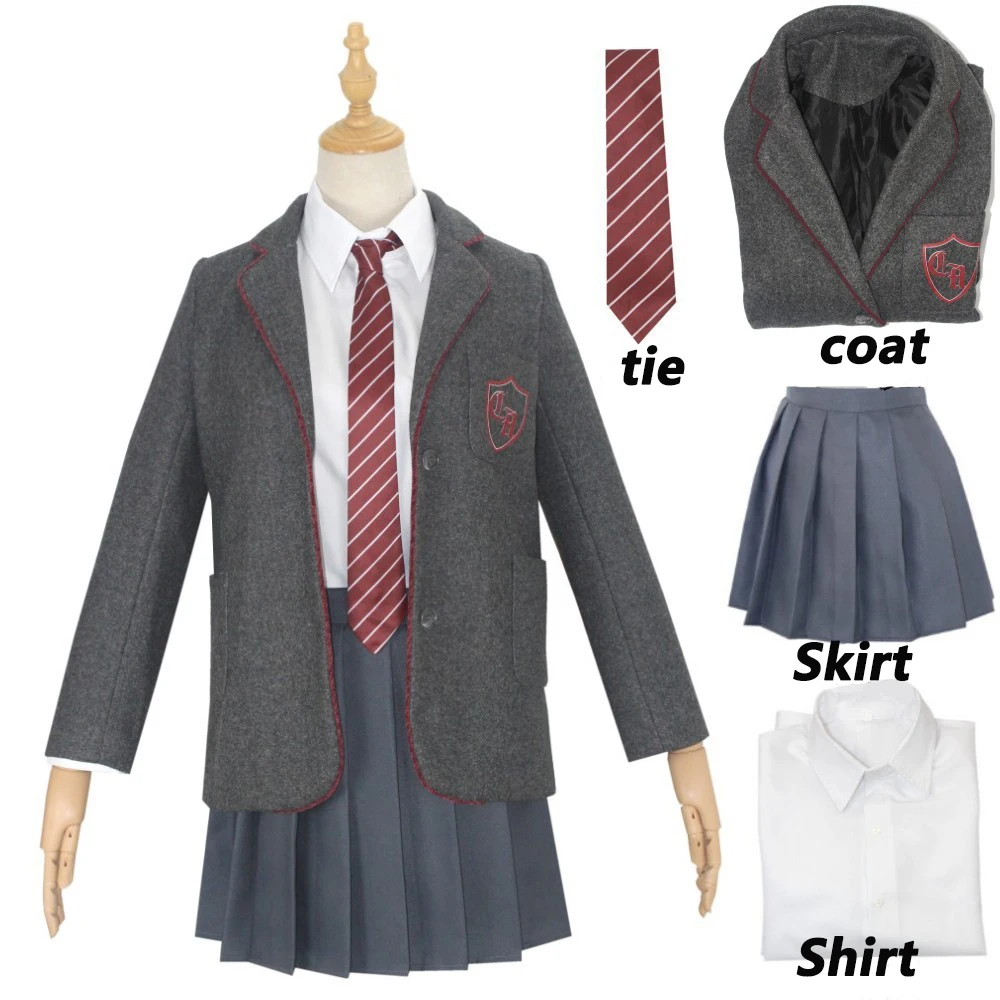 Cosplay Costume Halloween Dress Outfit Movie Matilda School Uniform Coat Skirt Tie For Kids Girls