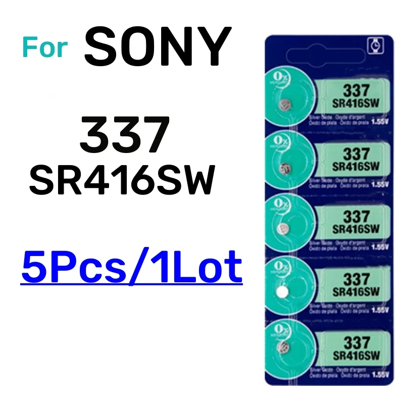5PCS-For-SONY-337-SR416SW-AG6-LR416-337A-Oxide-Button-Cell-Batteries ...
