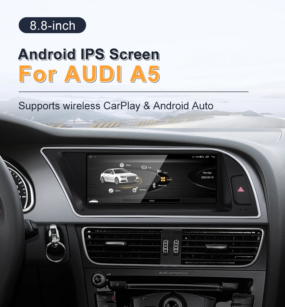 Factory Price 8.8inch HD 8 Core Android13 Wireless Carplay Auto For AUDI A5 S5 0