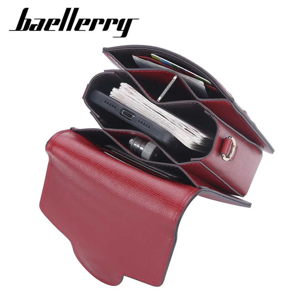 Baellerry Minimalist Crossbody Bag for Women, Anti-Theft Hidden Zip Pocket Shoulder Bag Lightweight PU Leather