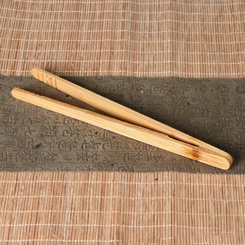 Bamboo Wooden Tea Clips Kitchen Food Tongs Salad Toast Tong Tweezer Bread Bacon Sugar Ice Tea Clip Teaware Accessories-1pc