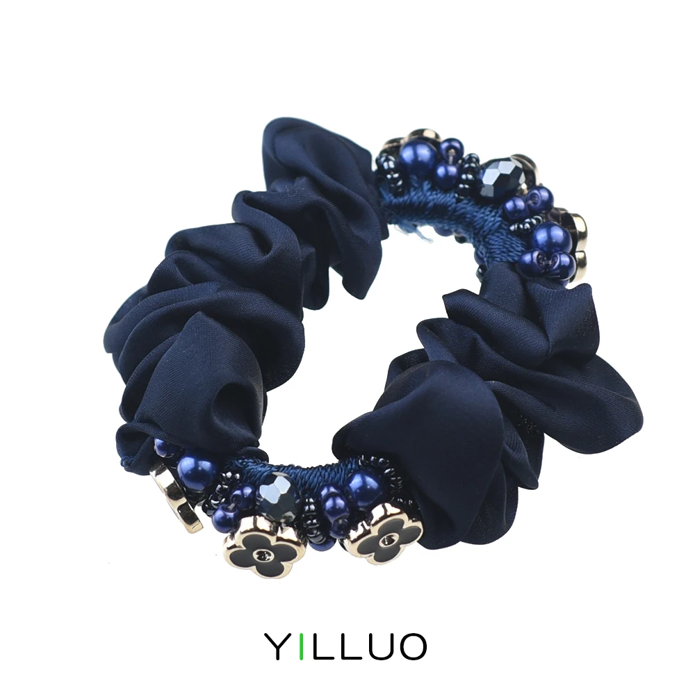 

Women headband flower hairband vintage elastic hair bands beads cute hair accessories for girls