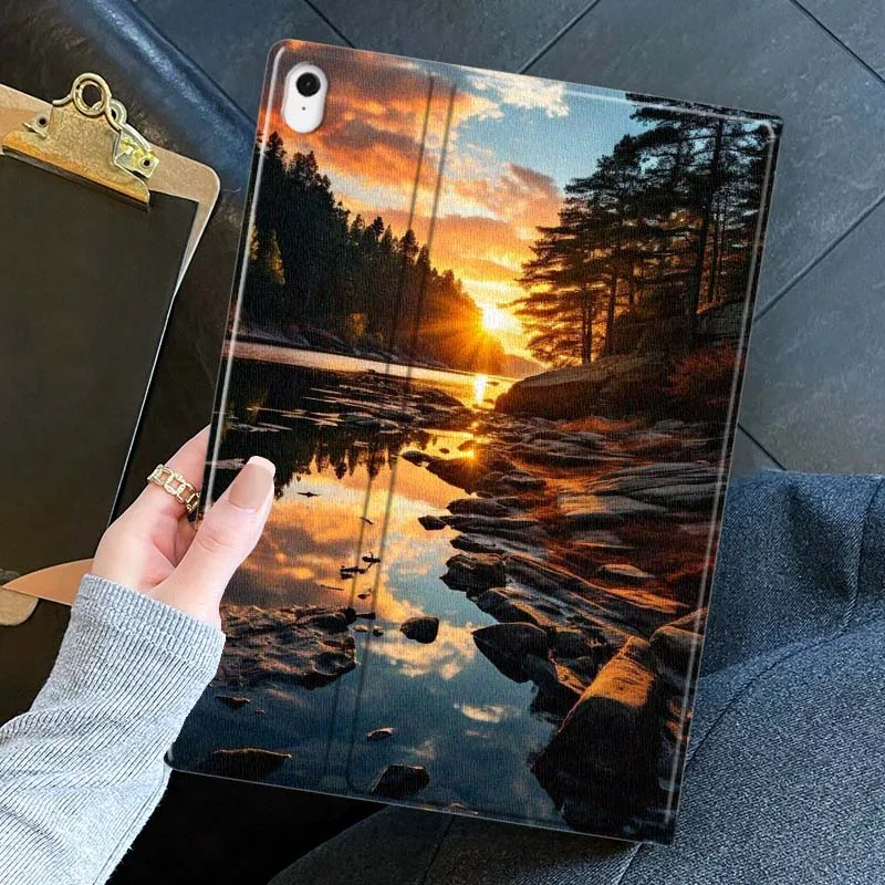 Sunset Forest Lake Reflection Tablet Case