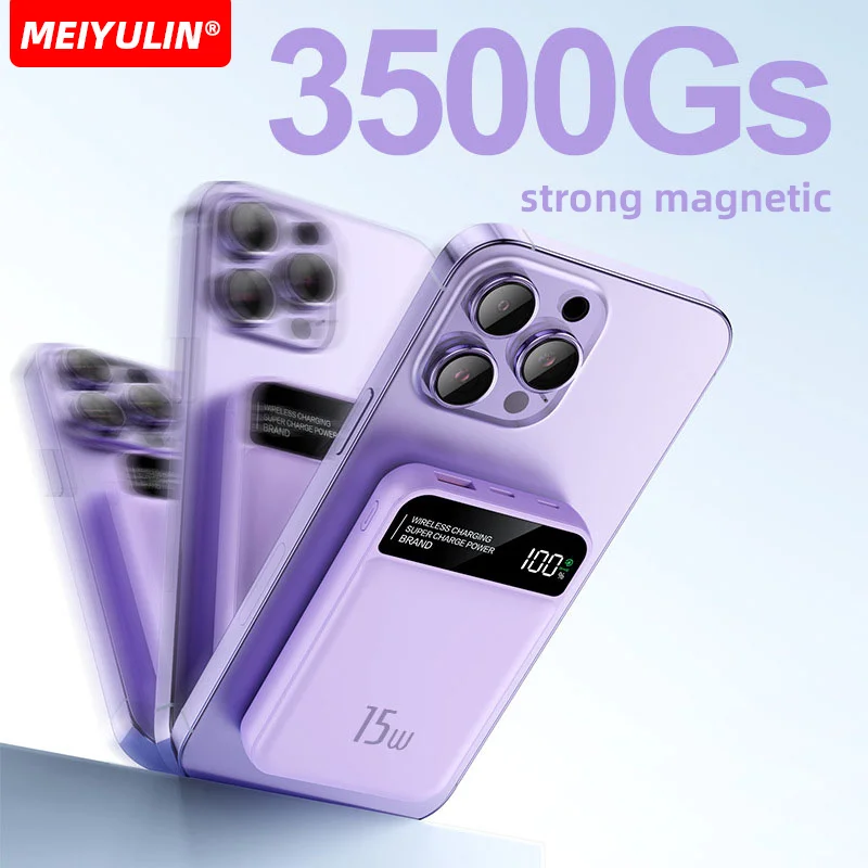 10000mAh Wireless Magnetic Power Bank For Apple Watch Portable 22.5W PD20W Fast Charger External Spare Battery For iPhone 15 14