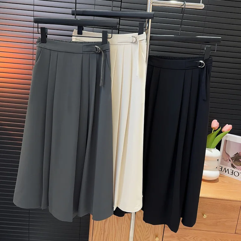 

Elegant Women Fashion Chic High Waist A-LINE Temperament All-match Academic Style Pleated Vintage Skirt Clothes New