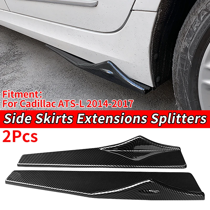 

Car Side Skirts Bumper Spoiler Protective Panels Anti-crash Diffuser Lip Protector Accessorie ABS For Cadillac ATS-L 2014-2017