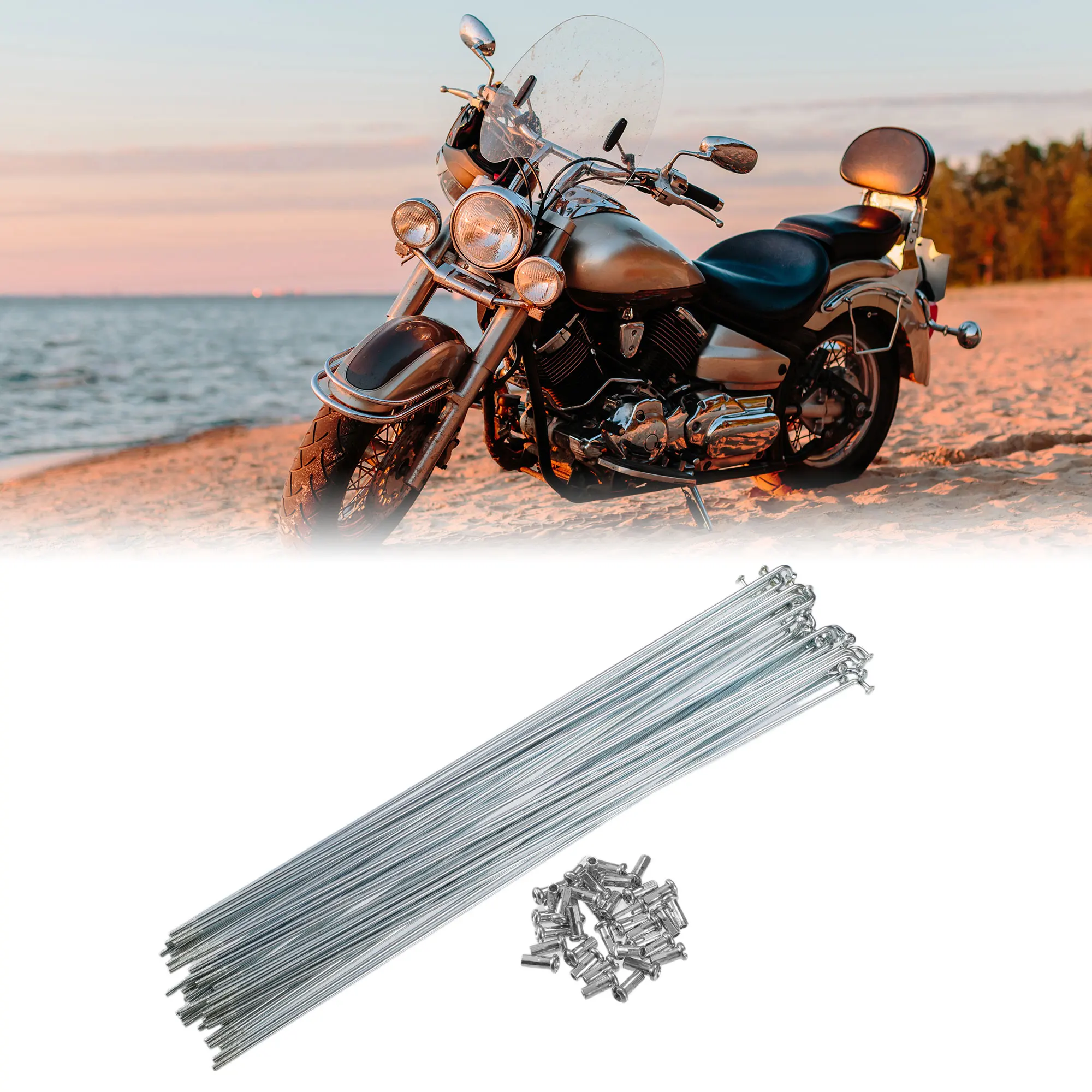 36 Raggi In Acciaio Per Bici 14G - Lunghezza 230mm Con Capezzoli - X AUTOHALUX - Foto 4