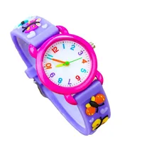 New 3D Colorful Butterfly Children Watch Soft Silicone Strap Rainbow Color Dial Fashion Sports Quartz Watches for Kid Boys Girls 1
