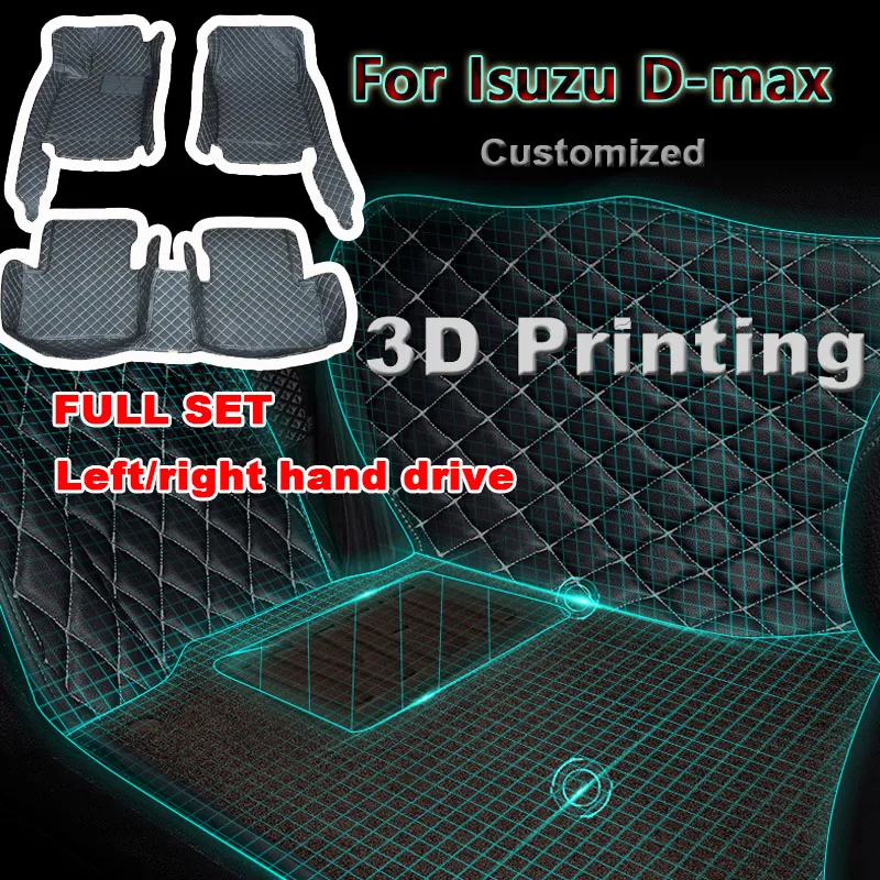 

Car Floor Mats For Isuzu D-max Dmax D max 2021 Artificial Leather Carpets Foot Pads Custom Car Accessories Interior Pedals Rugs