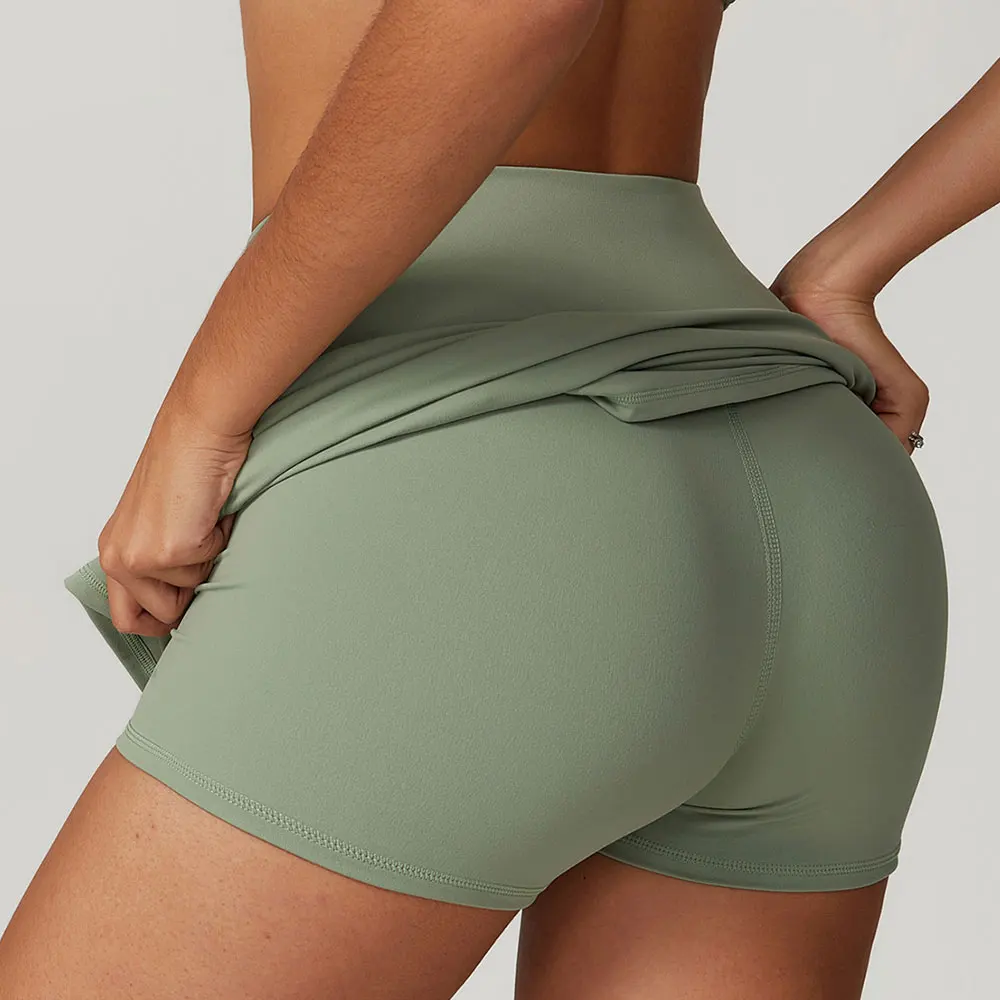 Summer Sports Shorts Yoga Short Skirt Fitness Tennis Skirt Running Anti Exposure Short Cycling Workout Gym Skirts