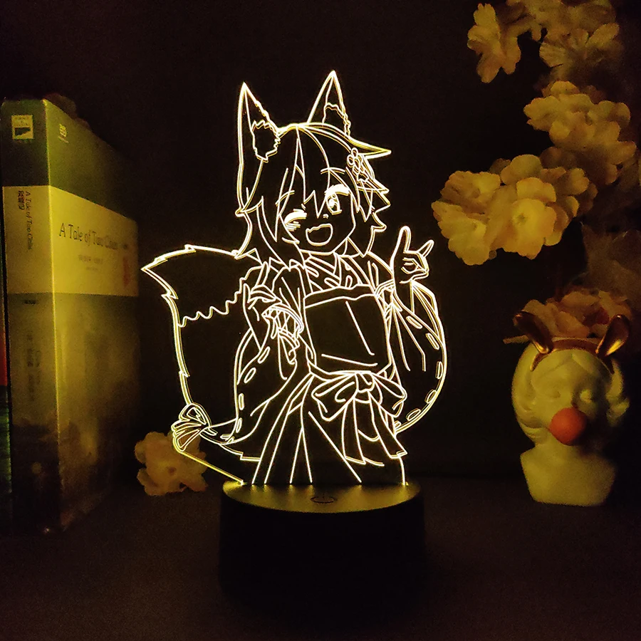 유용한 여우 Senko 애니메이션 램프 Led 조명 침실 장식 생일 선물 룸 장식 3d 램프 Sewayaki Kitsune No Senko San