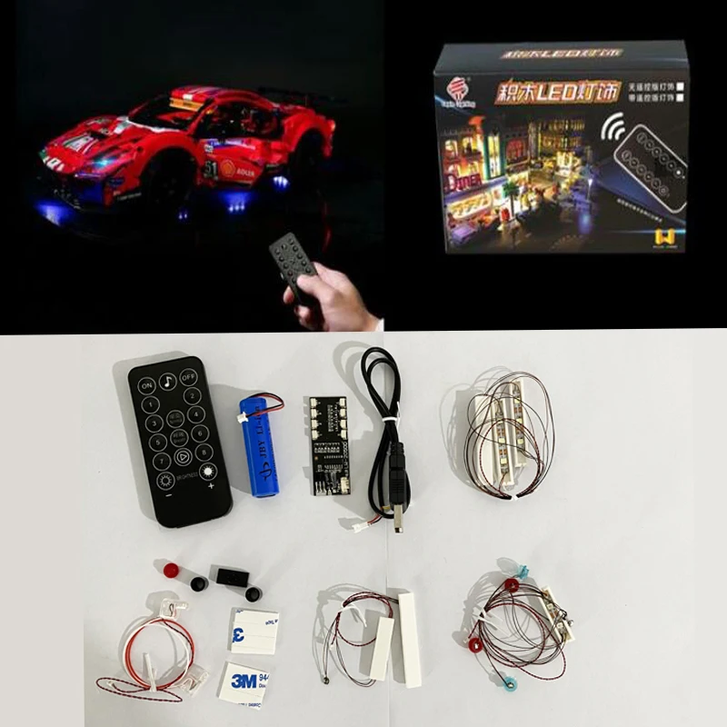 for Lego Technic Ferrari 488 GTE “AF Corse #51” 42125 Super Motor and  Remote Control Upgrade Kit, APP 4 Modes Control, Compatible with Lego