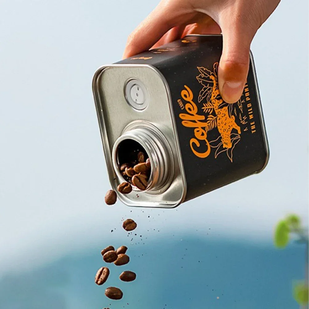 Coffee Bean Sealed Storage Can Portable Camping Tin Box Household Moisture-proof Food Grade Fresh-keeping Breathing Tin Can 1pc storage box storage jar storage can storage sets household storage sets