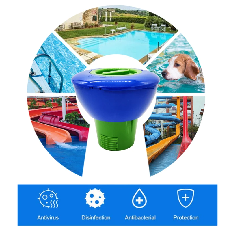 

Pool Dispenser, Tablet Dispenser, Cyan Color Matching Chlorine Tablet Dispenser, Remove All Fungi And Dirt In The Swimming Pool