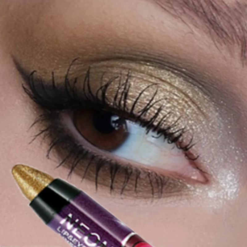 2 In 1 Pearlescent Eyeshadow Lipstick Pencil Waterproof Glitter Matte Eye Shadow Makeup Pigment Silkworm Eyeshadow Pen
