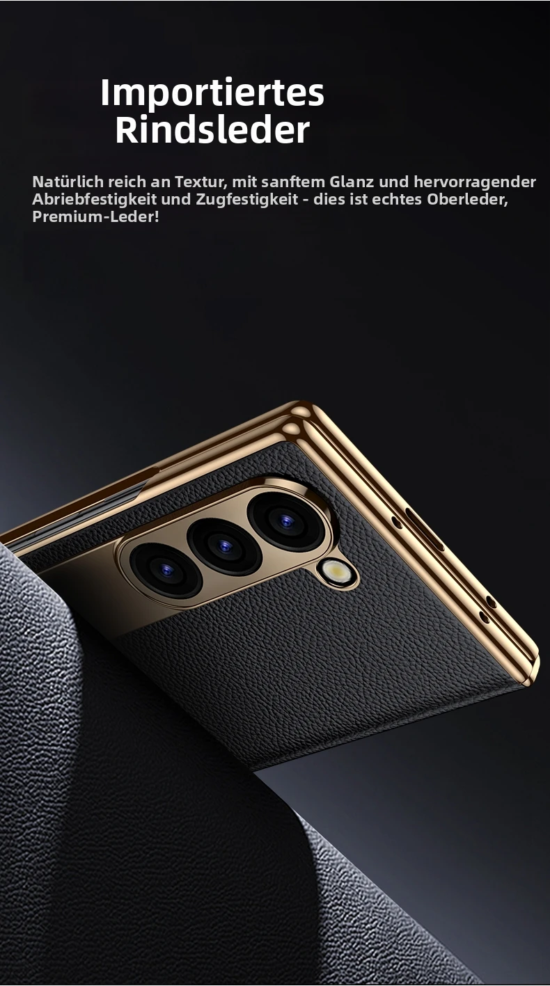 Leder-Flip-Hülle für Samsung Galaxy Z Fold 7 6 5 4 3 8 Fold8 Ultra Fold7 mit magnetischem Scharnierständer und Spiegelfolie – Detail 10