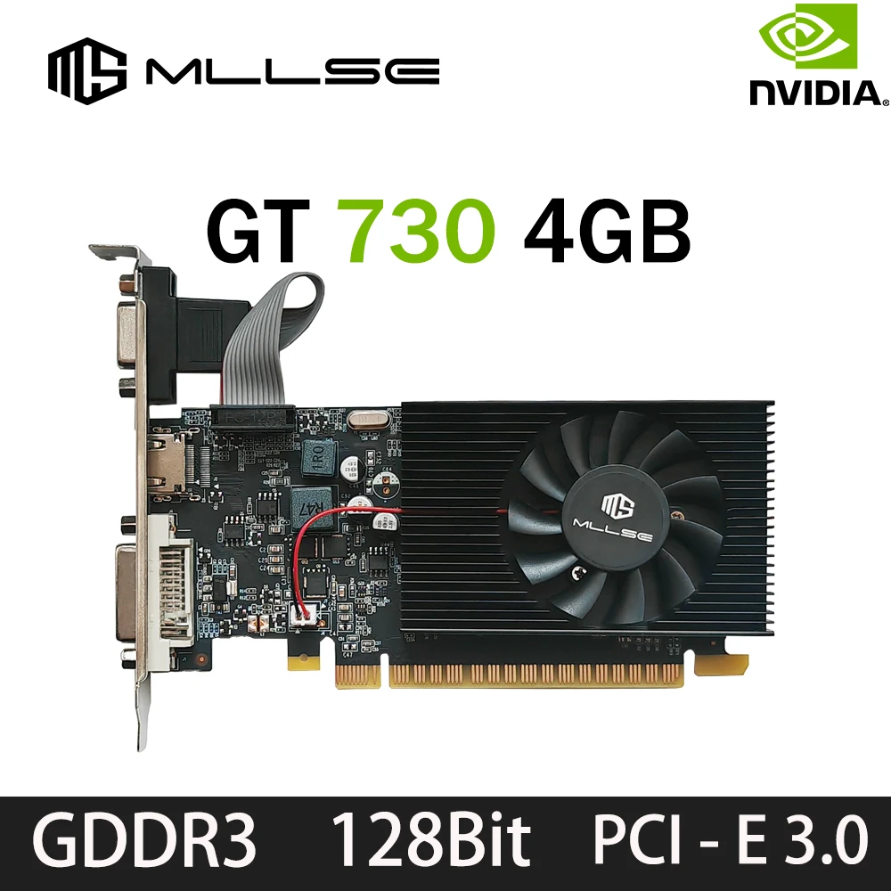 MLLSE GT 730 4GB Graphics Card GDDR5 128Bit HDMI DVI VGA PCI-E 3.0 Geforce GPU Gt 730 Gaming Video Card Placa De Video 1